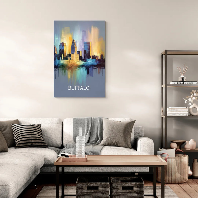 Buffalo Architectural Charm - Canvas Wall Art Living Room