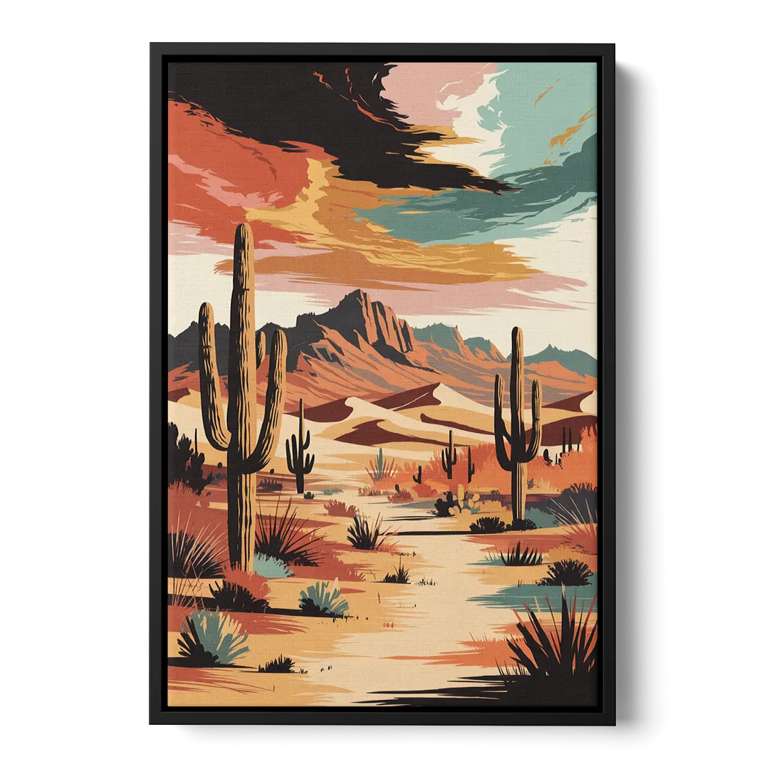 Phoenix Scenic Desert Beauty - Black Frame Canvas