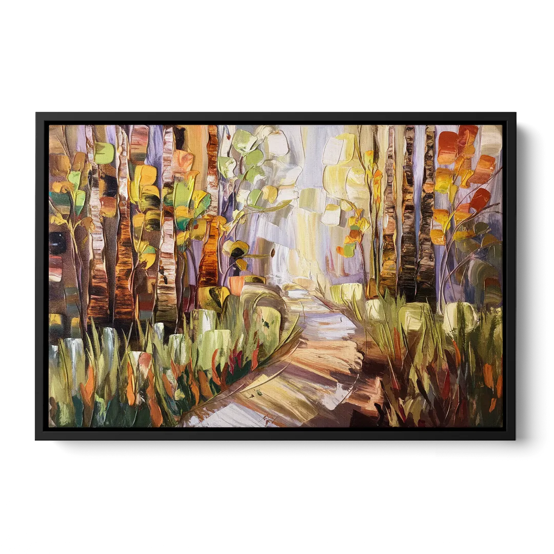 Grand Rapids Seasonal Foliage - Black Frame Canvas