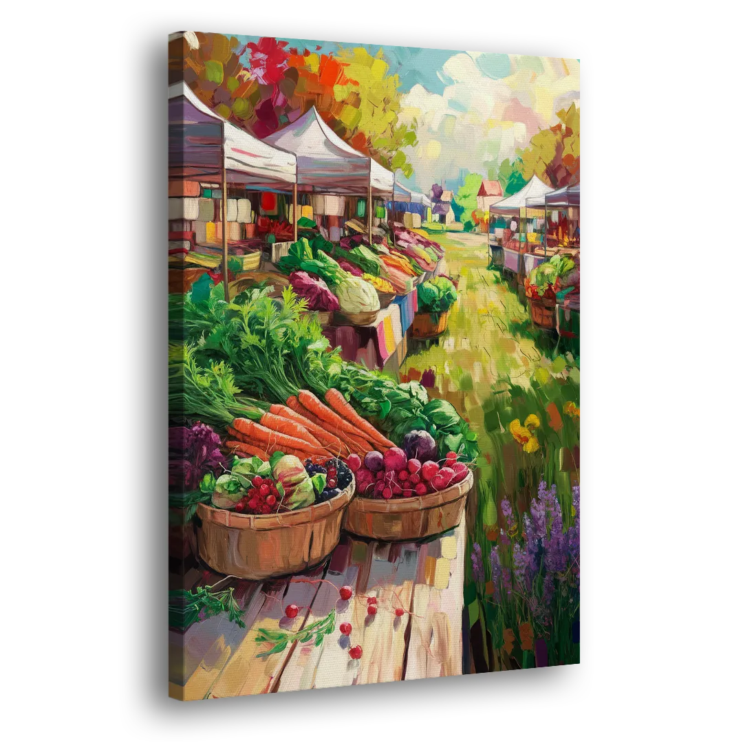 Madison Farmers Market Delight - Canvas Print Art Sides