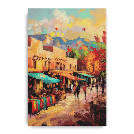 Santa Fe Historic Plaza - Canvas Wall Art