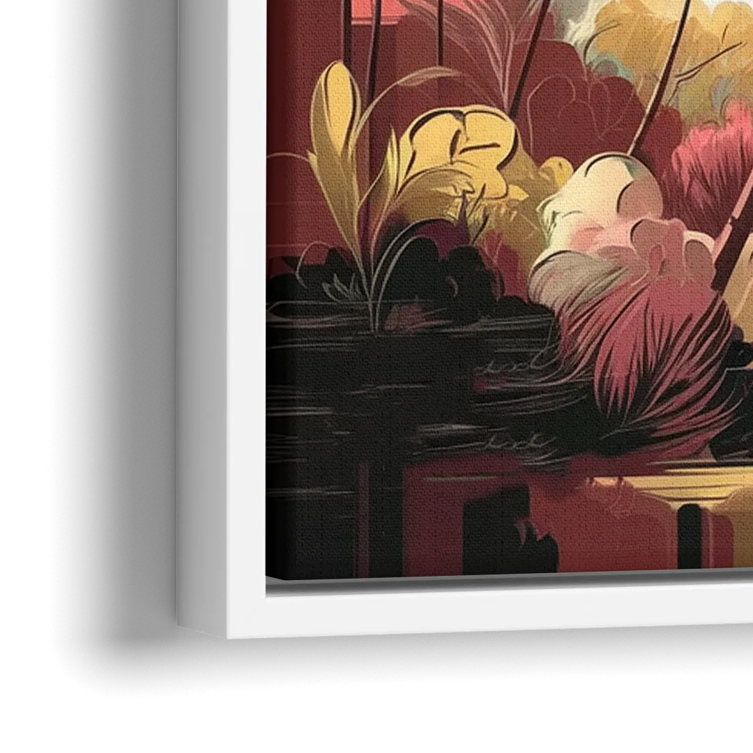 Fort Lauderdale Tropical Palm Trees - Close-Up White Frame Canvas