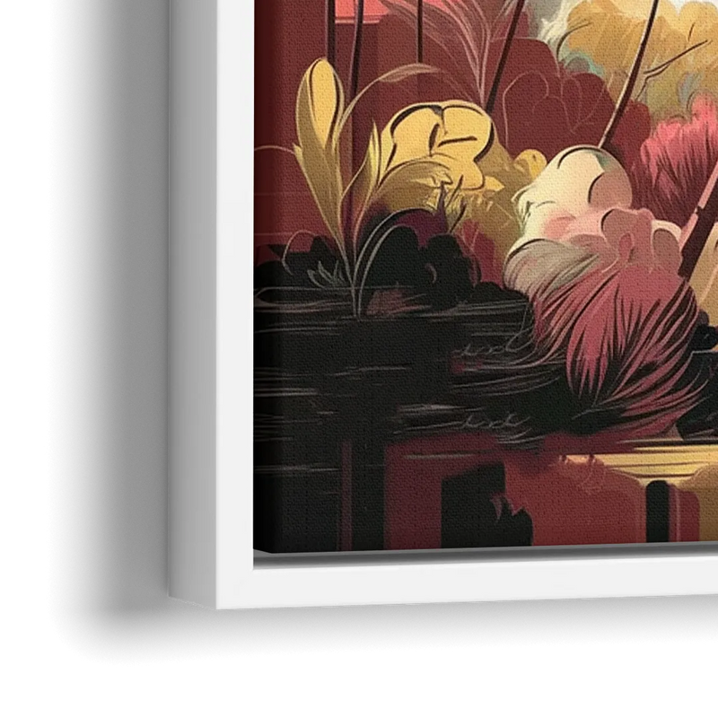 Fort Lauderdale Tropical Palm Trees - Close-Up White Frame Canvas