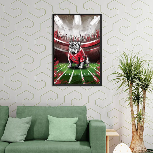 Fresno Bulldogs Game Day - Living Room Black Frame Canvas