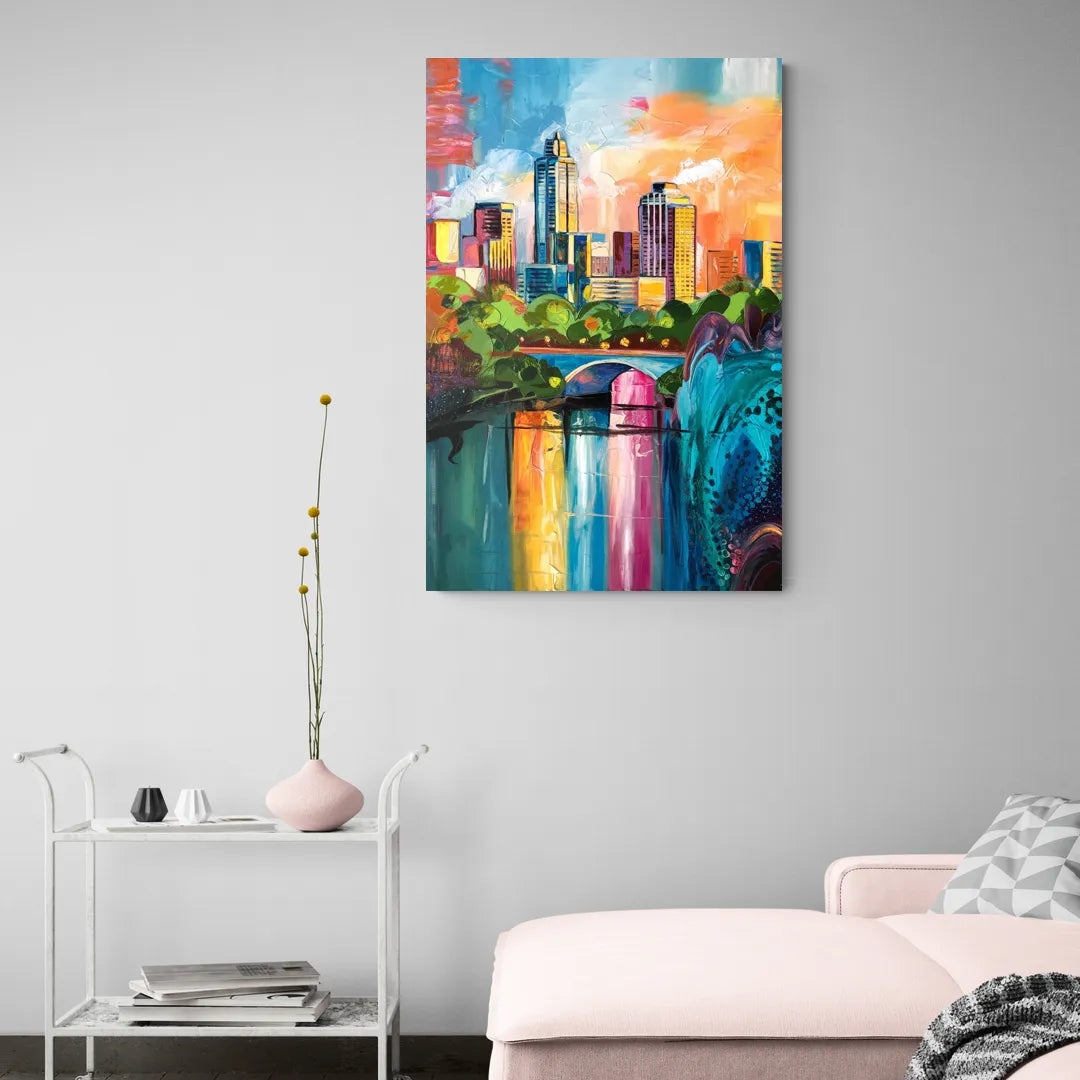 Austin Street Art Culture - Canvas Wall Art Living Room
