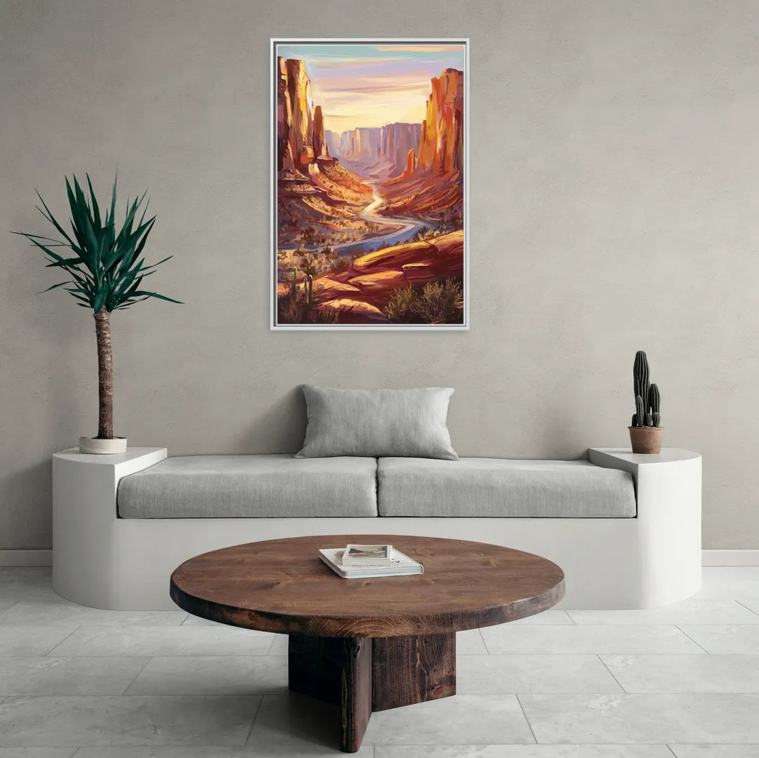 Mesa Nature Escape - Living Room White Frame Canvas