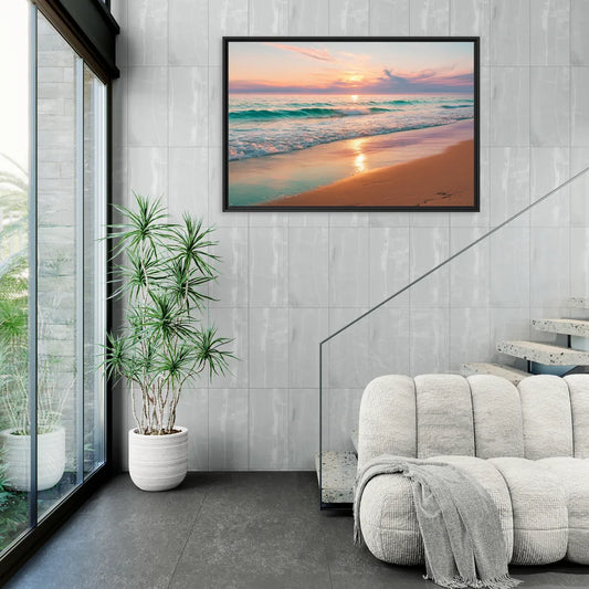 Corpus Christi Padre Island - Living Room Black Frame Canvas