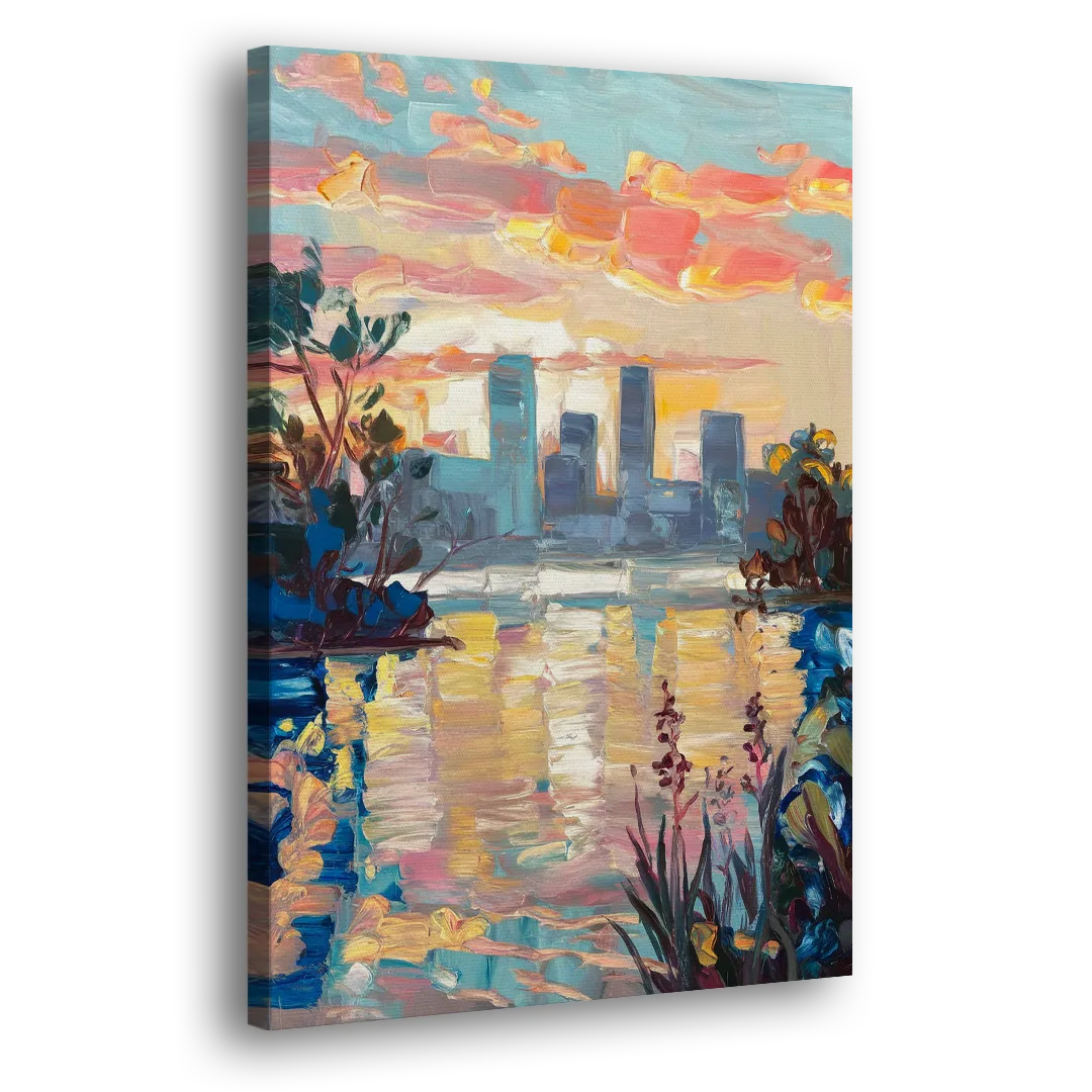 Buffalo Waterfront Sunrise - Canvas Print Art Sides