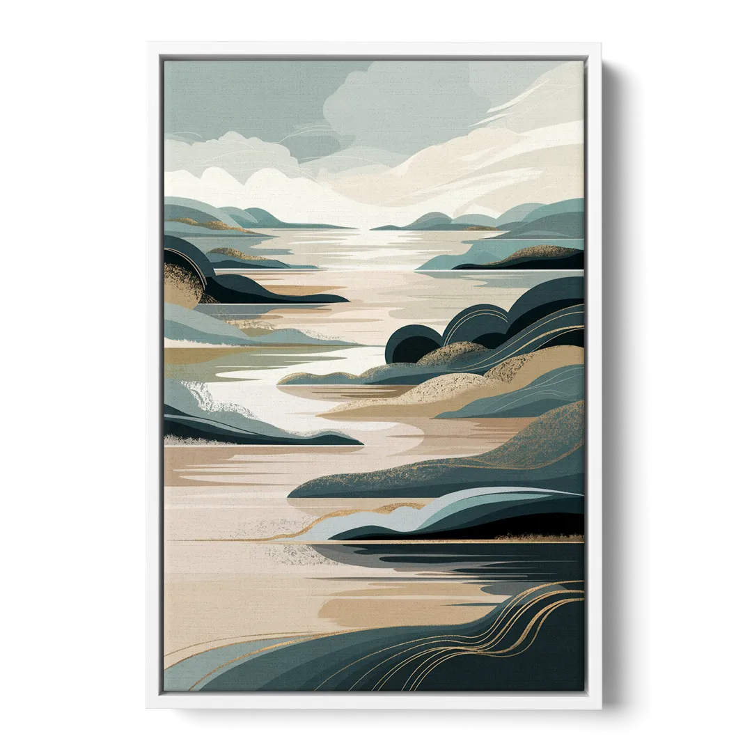 Joseph Scenic Horizon - White Frame Canvas
