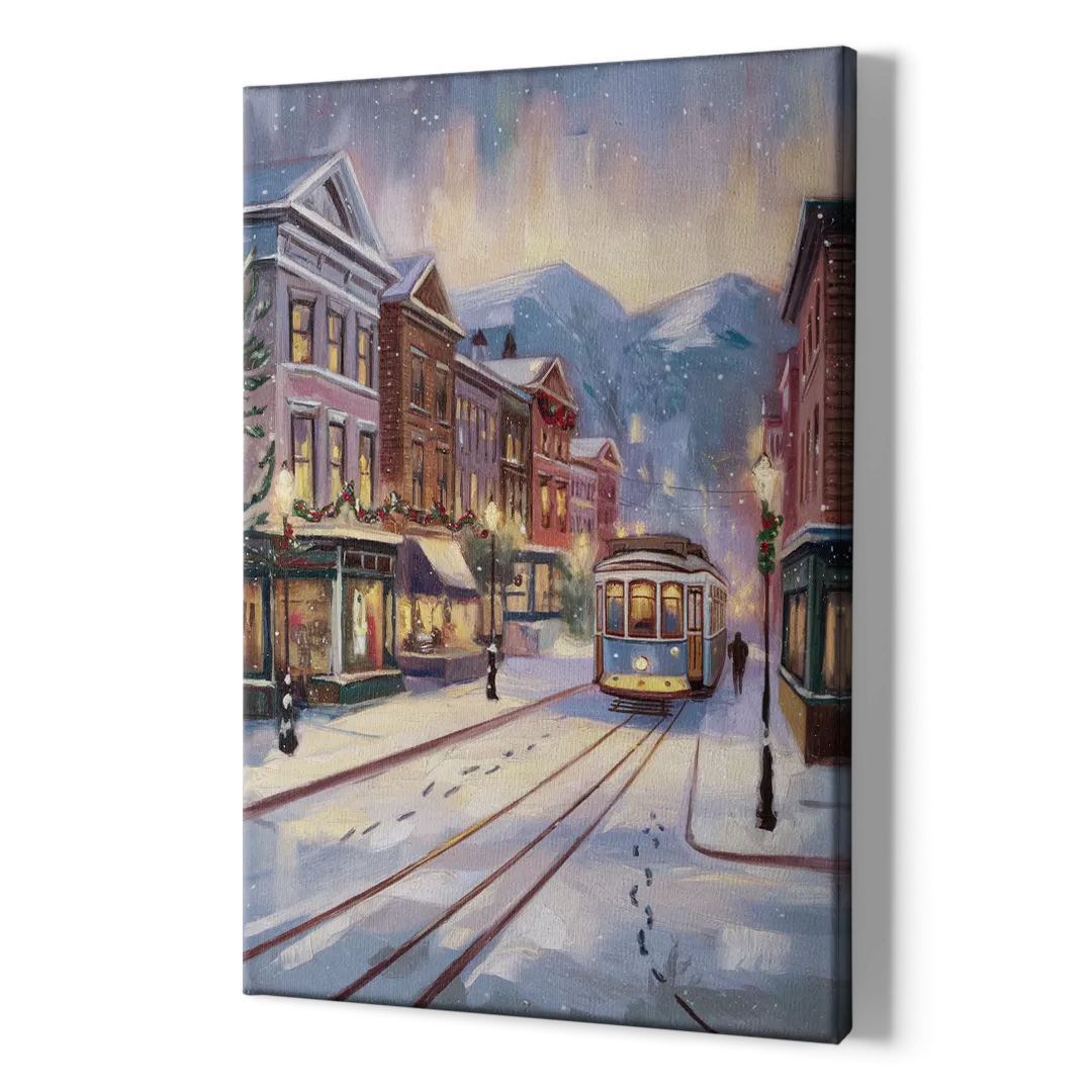 Salt Lake City Winter Scene - Canvas Print Art Sides