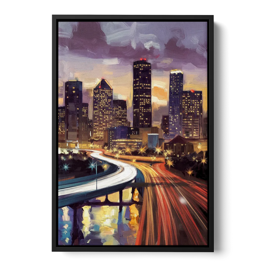 Houston Photography Collection - Black Frame Canvas