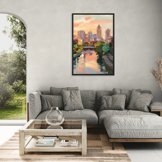 Richmond Downtown Charm - Living Room Black Frame Canvas
