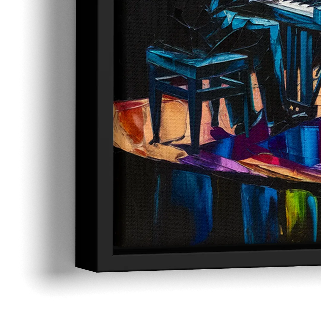 New Orleans Jazz Musicians - Close-Up Black Frame Canvas