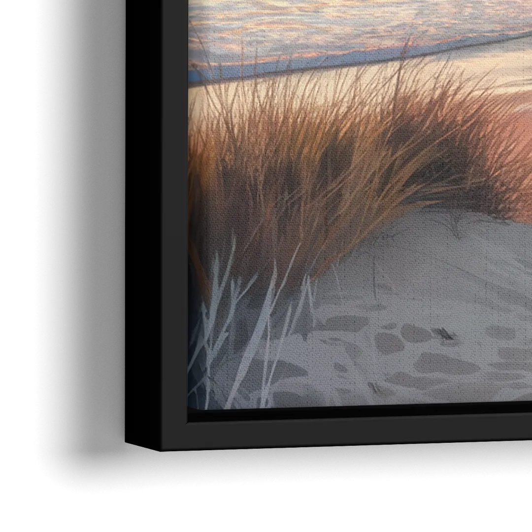 Huntington Beach Coastal Vibes - Close-Up Black Frame Canvas