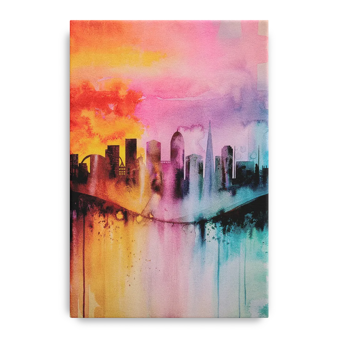 Oakland Skyline Sunset - Canvas Wall Art