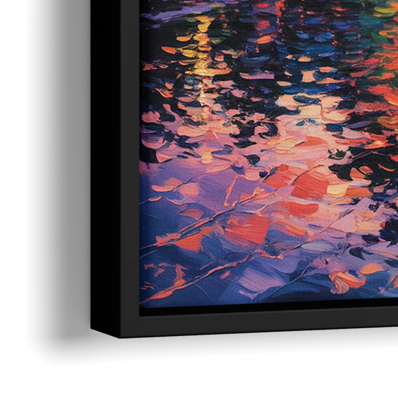 Chteau Frontenac at Sunset - Close-Up Black Frame Canvas