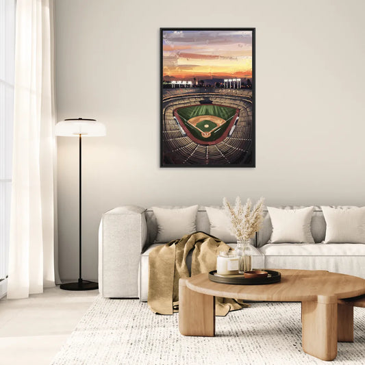 Los Angeles Angels Stadium - Living Room Black Frame Canvas