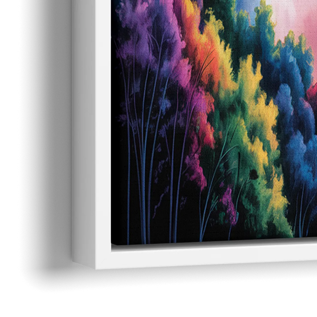 Niagara Falls Light Show - Close-Up White Frame Canvas