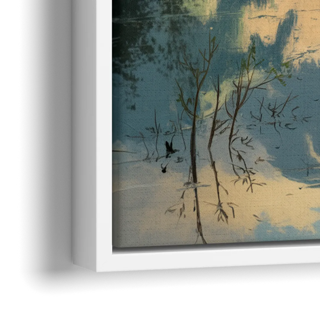 North Shore Mountains - Close-Up White Frame Canvas