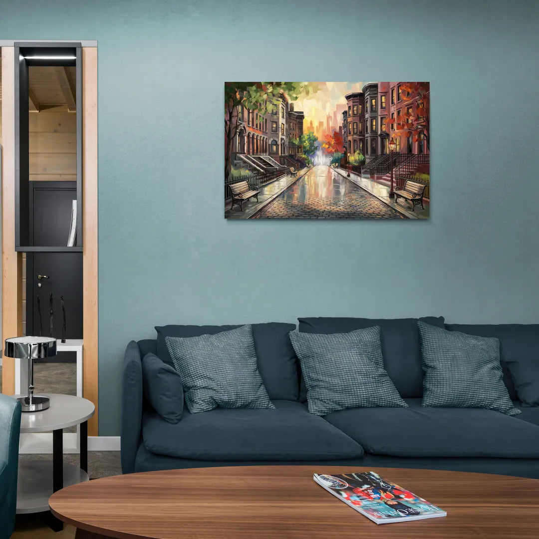 Boston Historic Neighborhoods - Canvas Wall Art Living Room