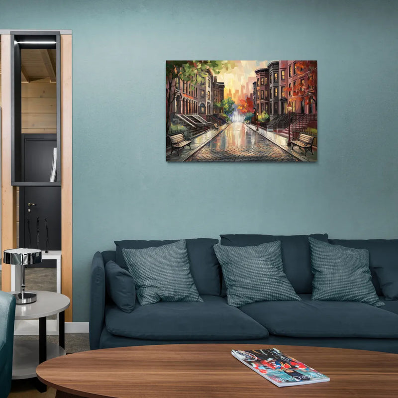 Boston Historic Neighborhoods - Canvas Wall Art Living Room