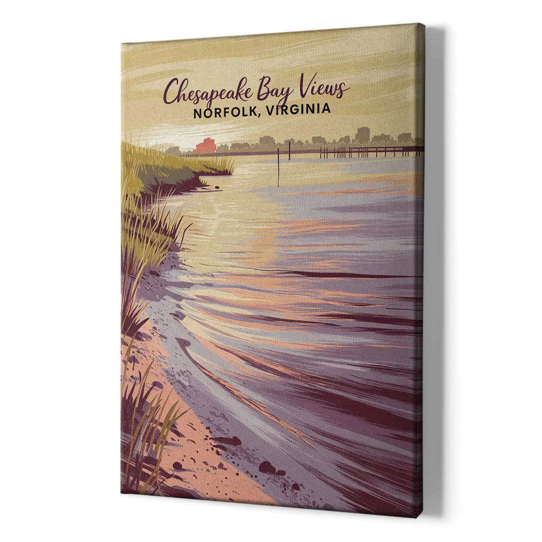 Norfolk Chesapeake Bay Views - Canvas Print Art Sides