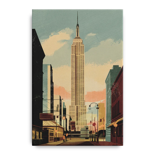 New York City Empire State Building Sunny - Canvas Wall Art