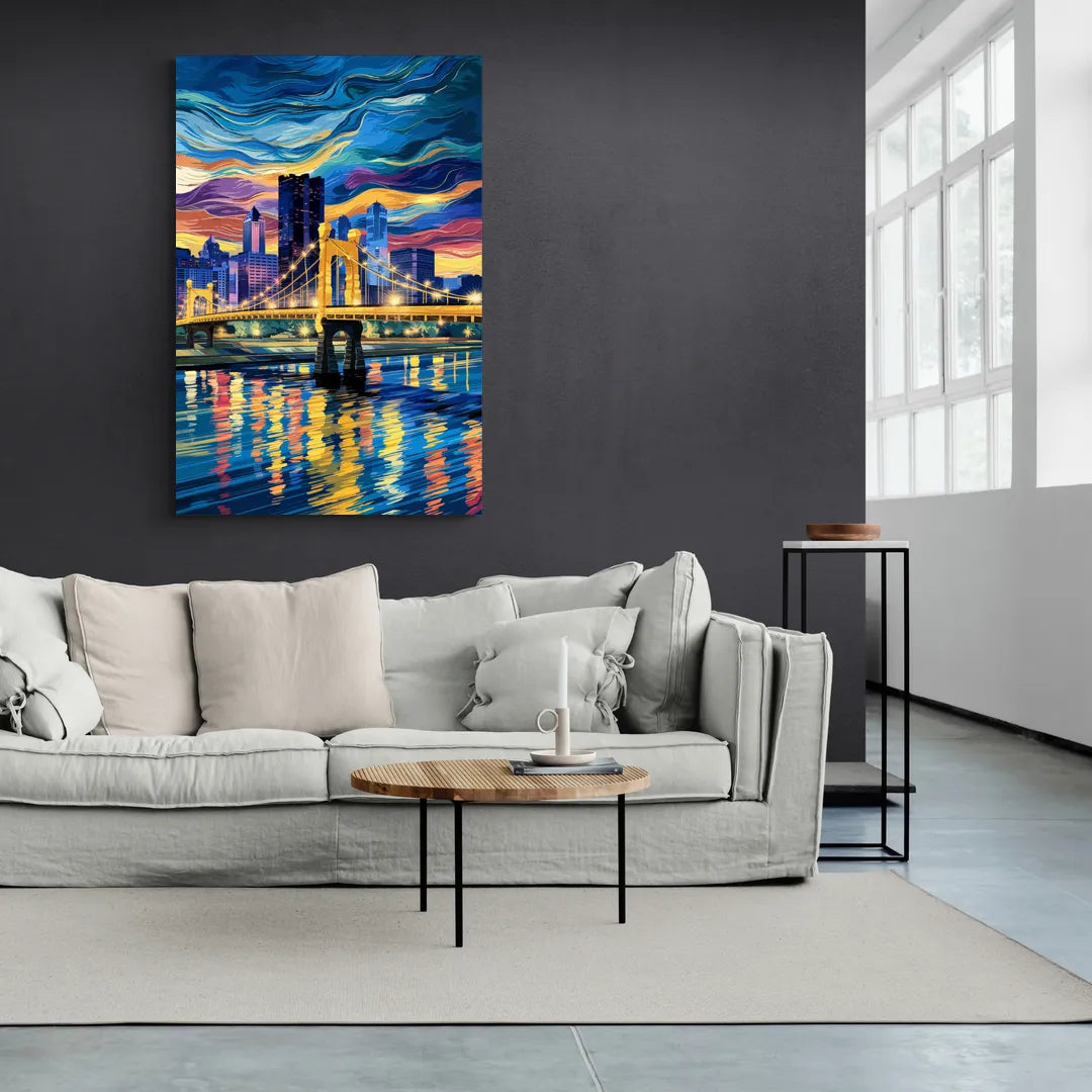Pittsburgh Architectural Charm - Canvas Wall Art Living Room