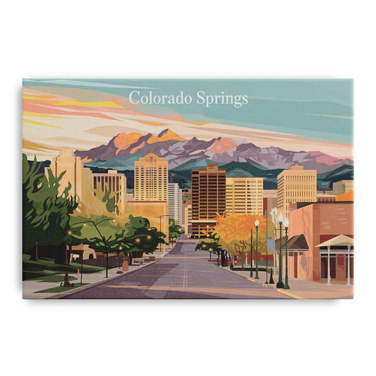 Colorado Springs Downtown Charm - Canvas Wall Art