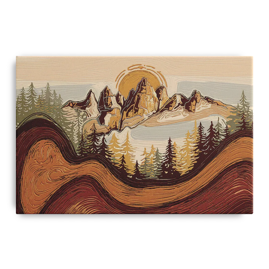 Bisbee Rustic Mountain Scene - Canvas Wall Art