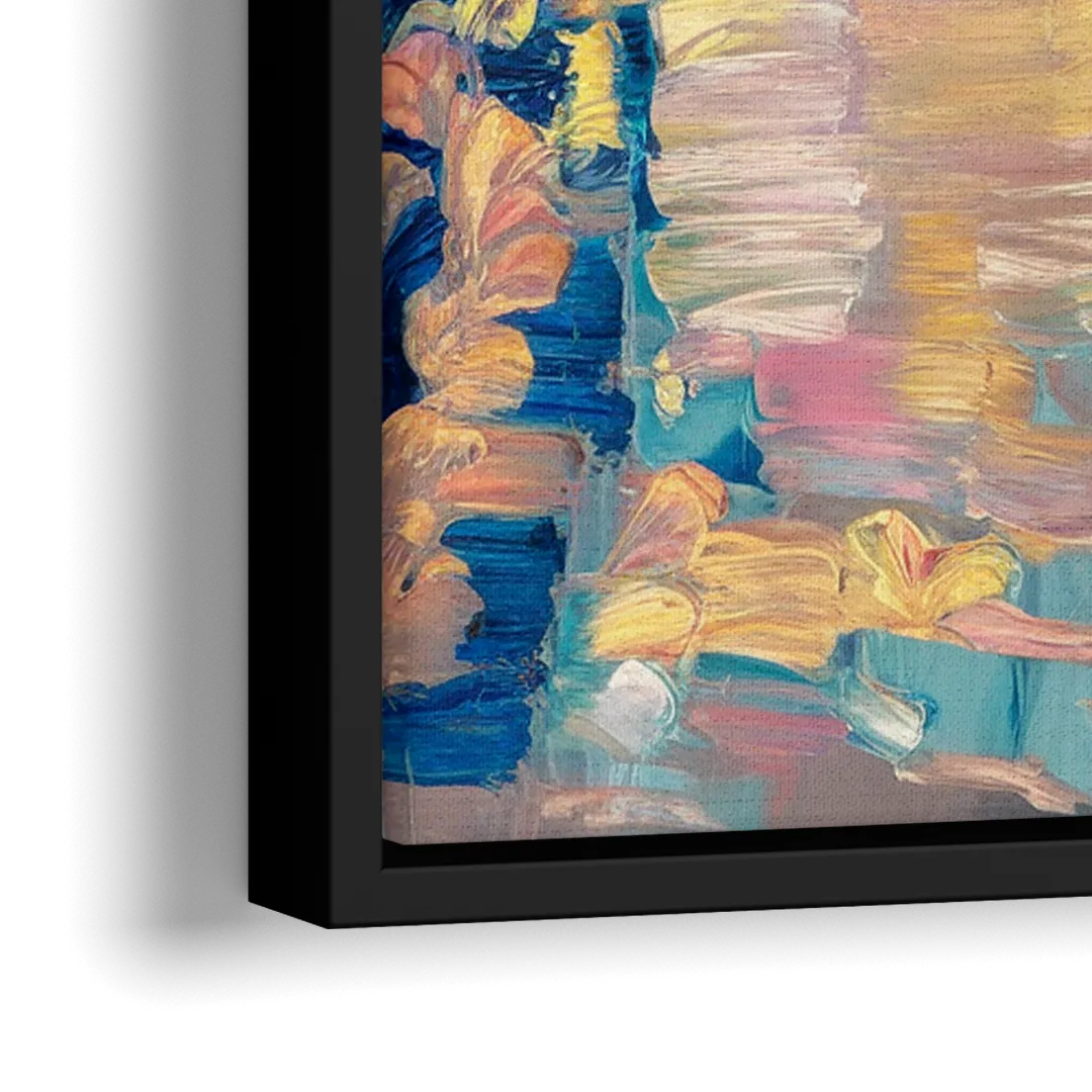 Buffalo Waterfront Sunrise - Close-Up Black Frame Canvas