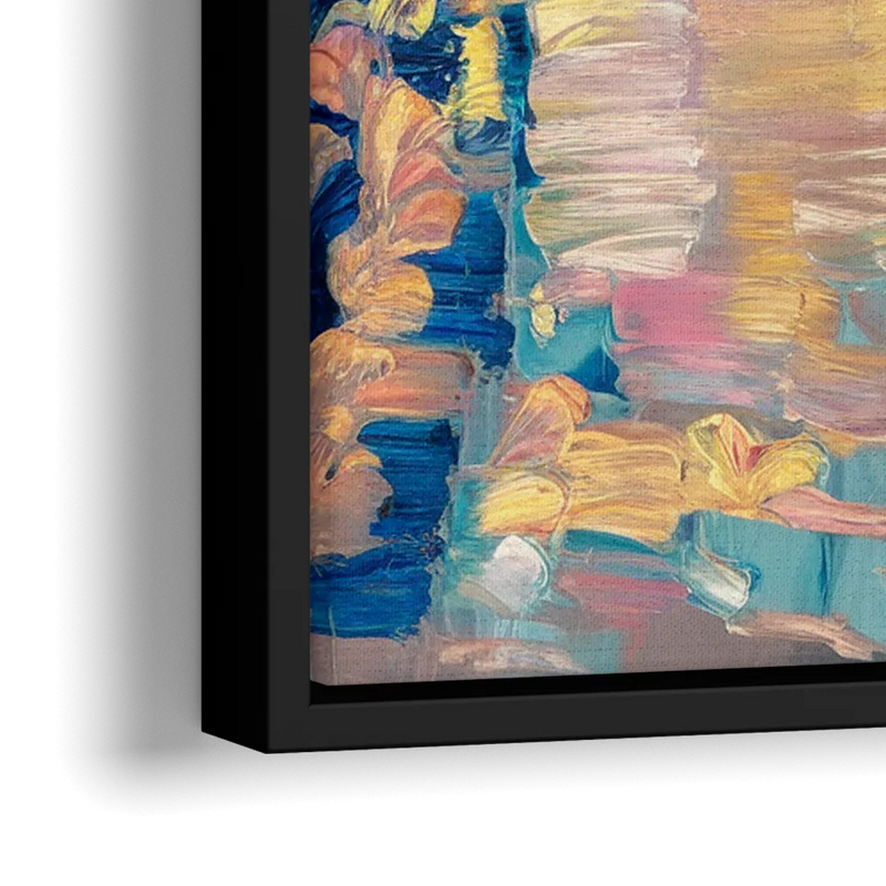 Buffalo Waterfront Sunrise - Close-Up Black Frame Canvas