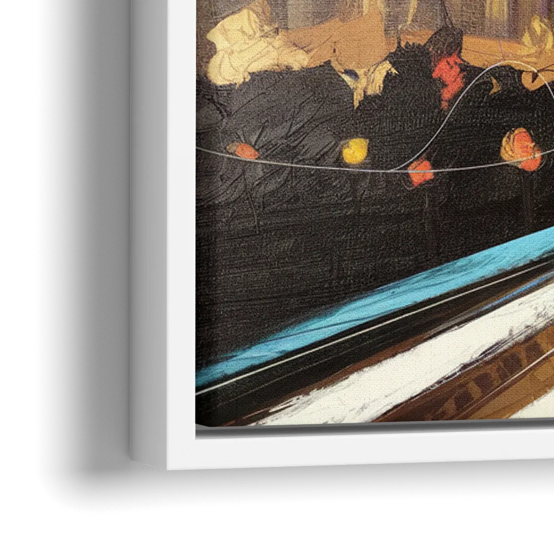 Atlanta Skyline With Georgia Dome - Close-Up White Frame Canvas