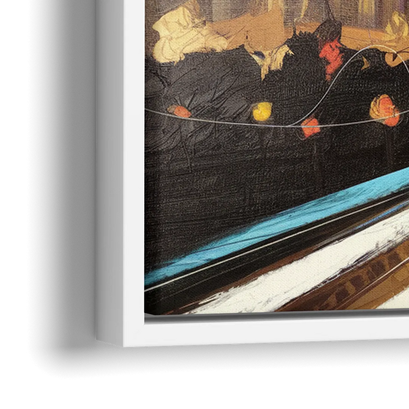 Atlanta Skyline With Georgia Dome - Close-Up White Frame Canvas