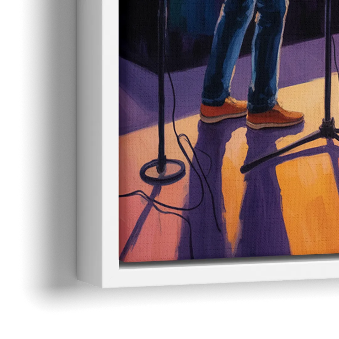 Montreal Jazz Festival Scene - Close-Up White Frame Canvas
