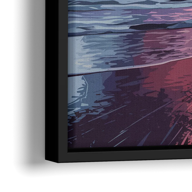 Huntington Beach Sunrise Views - Close-Up Black Frame Canvas