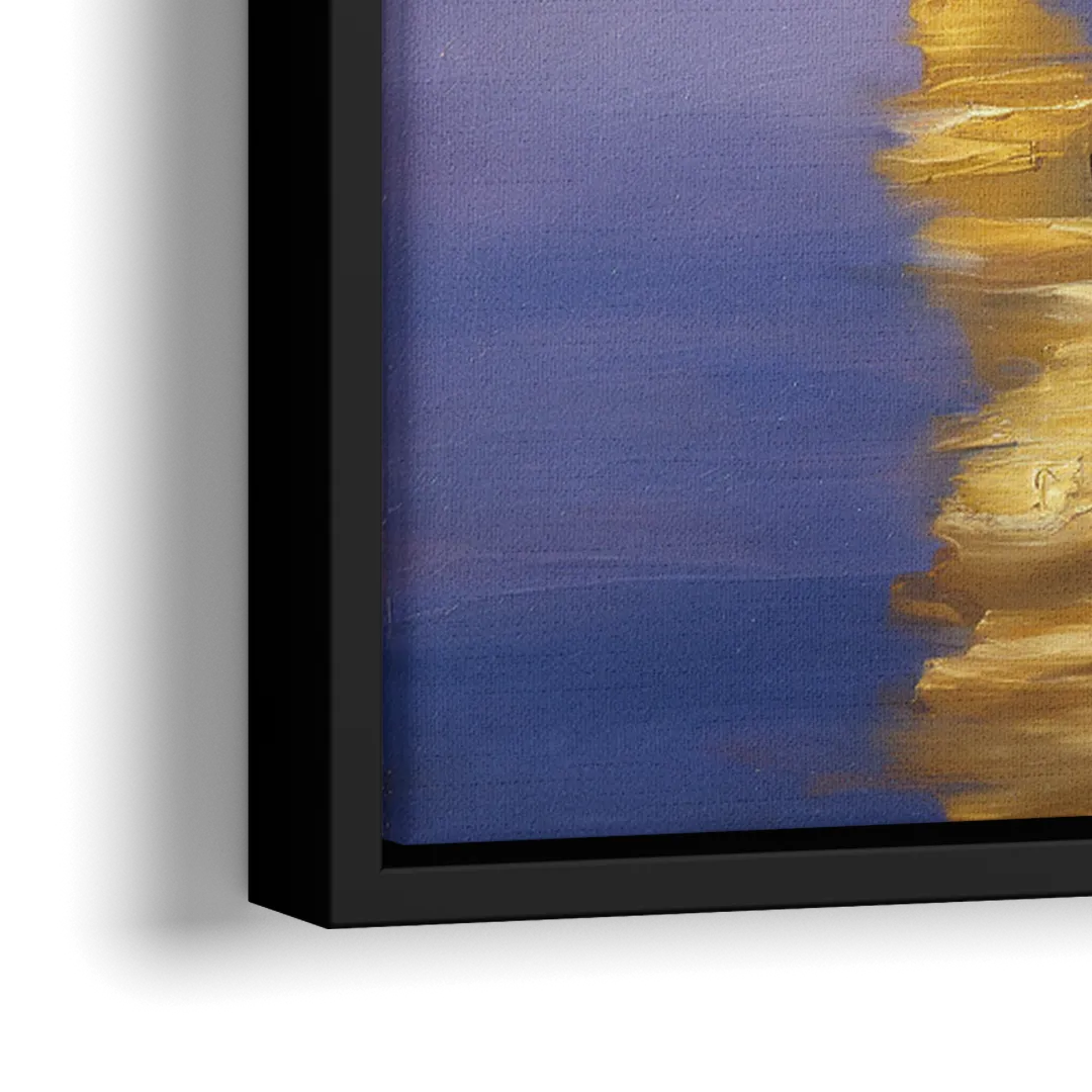 Oakland Bay Bridge View - Close-Up Black Frame Canvas