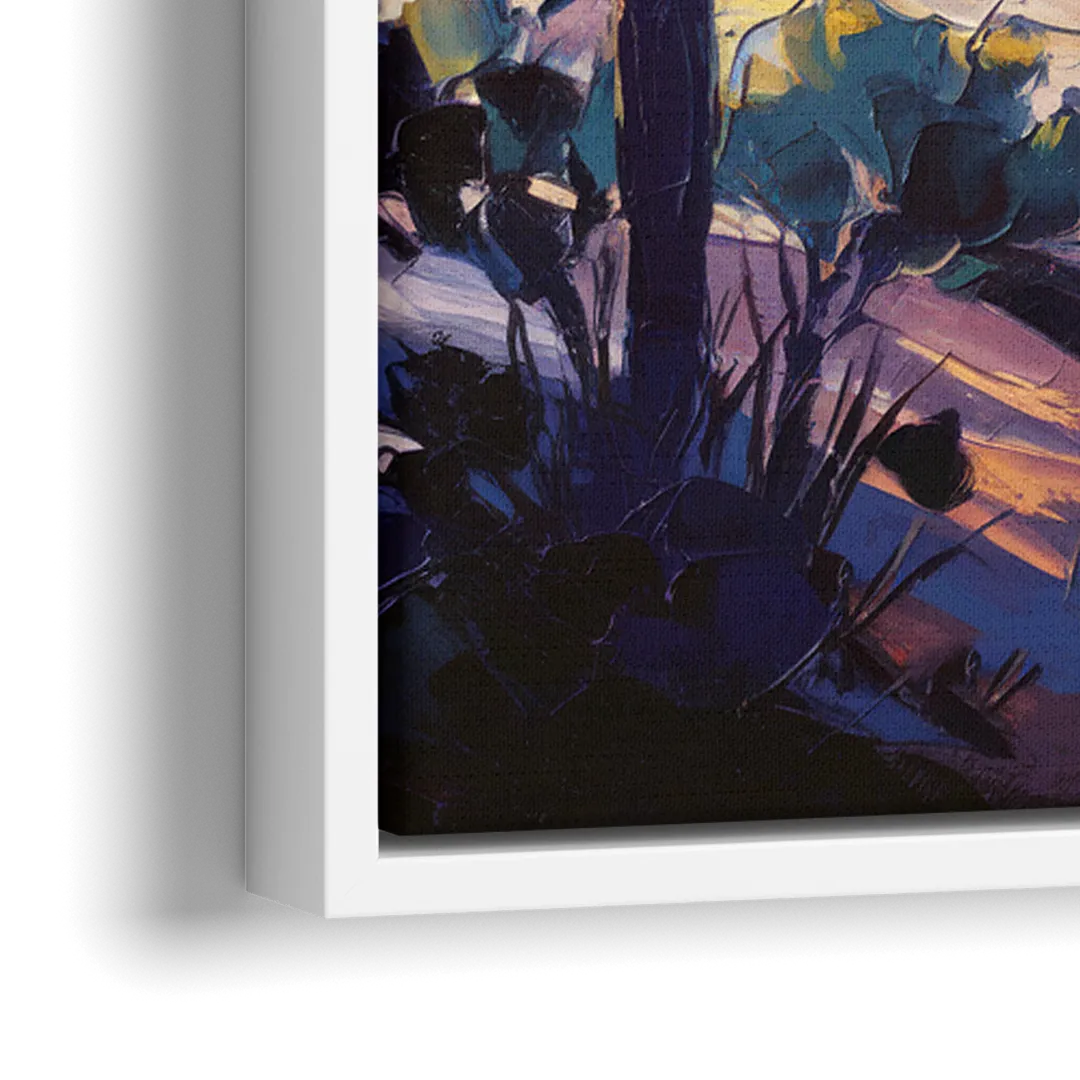 Chandler Desert Night Sky - Close-Up White Frame Canvas