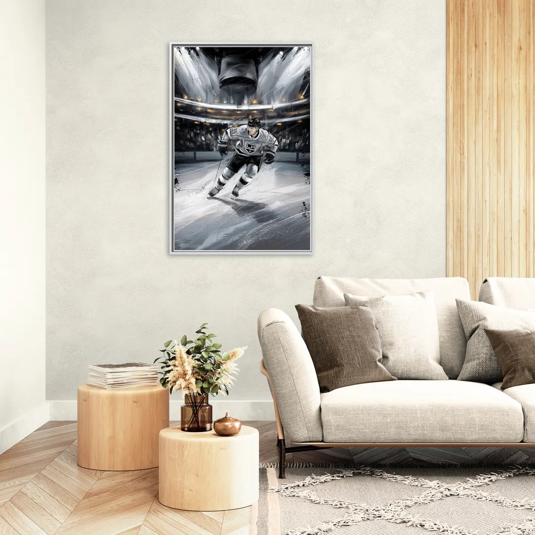 Los Angeles Kings Ice Hockey - Living Room White Frame Canvas