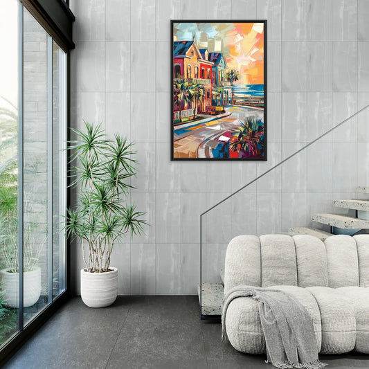 Galveston Texas Pride - Living Room Black Frame Canvas