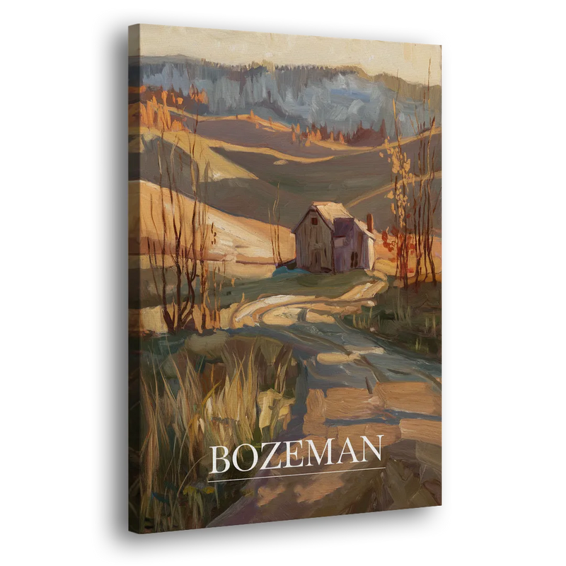 Bozeman Rustic Landscape - Canvas Print Art Sides