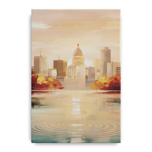Madison Sunrise Over Downtown - Canvas Wall Art