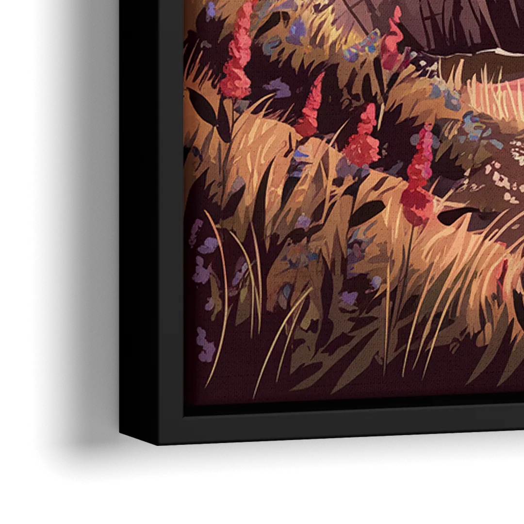 Big Sur Coastal Sunset - Close-Up Black Frame Canvas