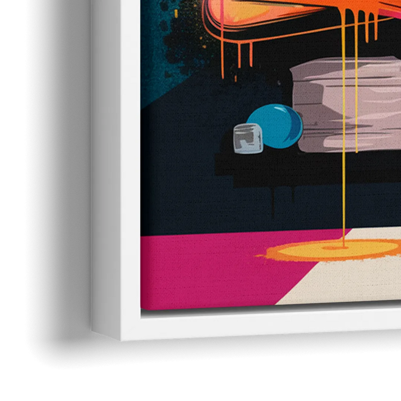 Austin Artistic Graffiti - Close-Up White Frame Canvas