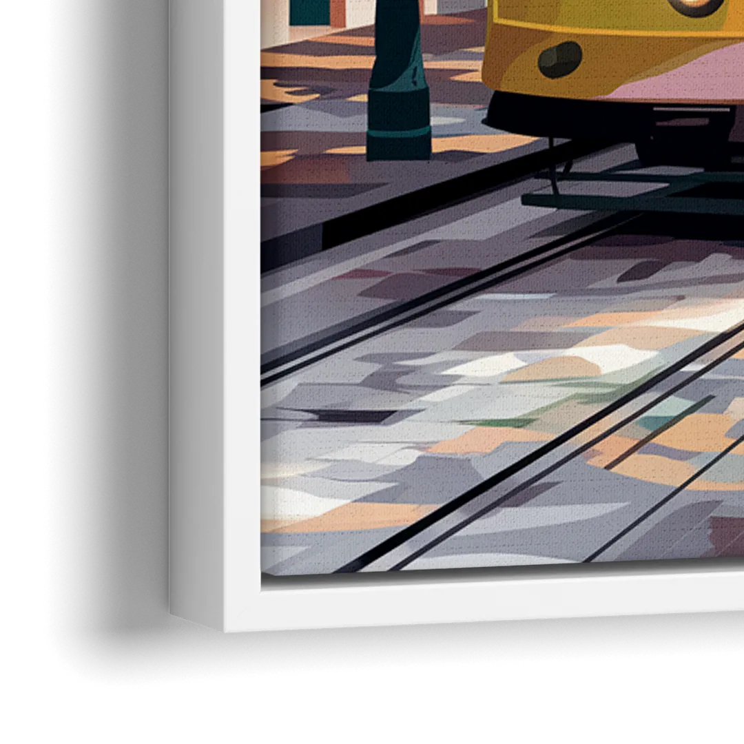 New Orleans Historic Streetcars - Close-Up White Frame Canvas