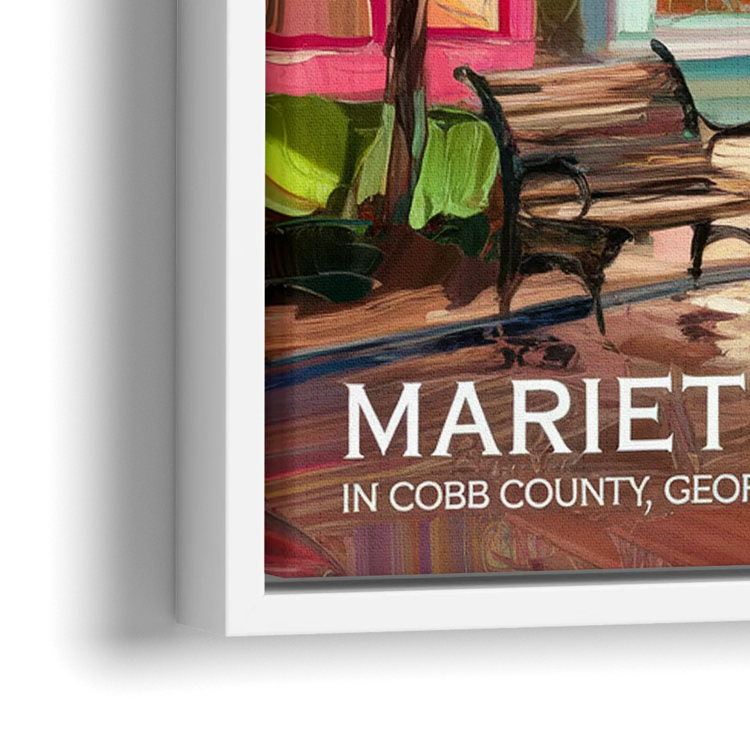 Marietta Cobb County Scenes - Close-Up White Frame Canvas
