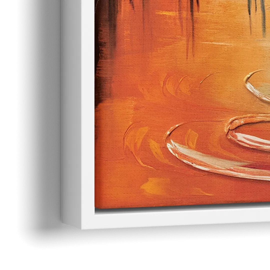 Louisville Skyline at Sunrise - Close-Up White Frame Canvas