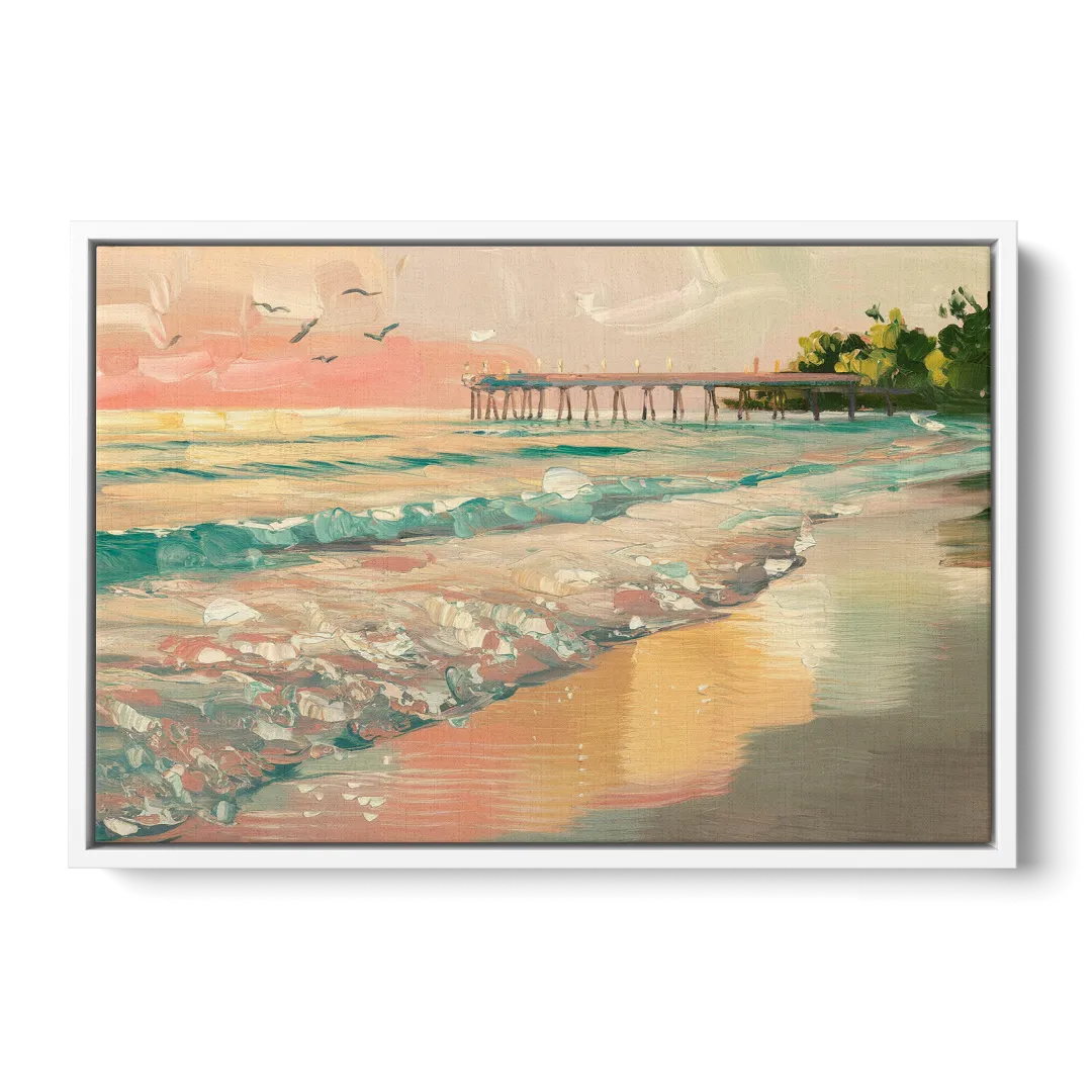 Naples Gulf Shore Serenity - White Frame Canvas