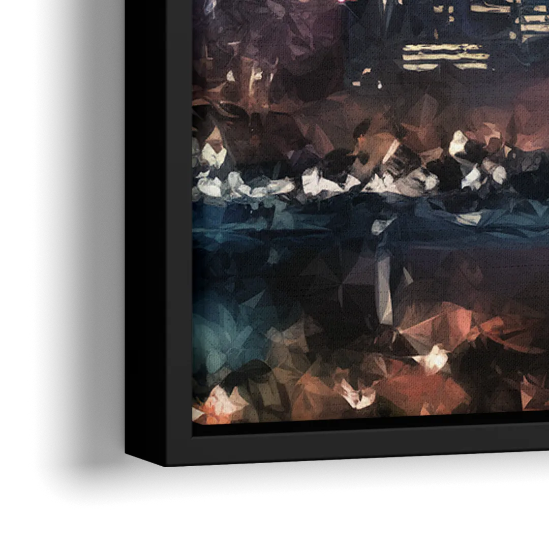 Houston Sunset Skyline - Close-Up Black Frame Canvas