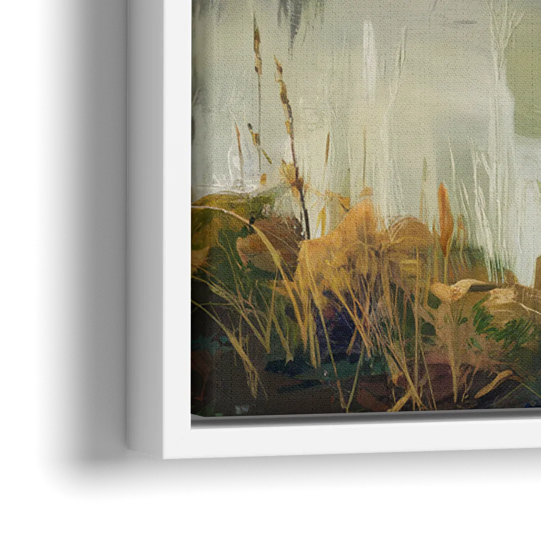 Big Sur Morning Fog - Close-Up White Frame Canvas